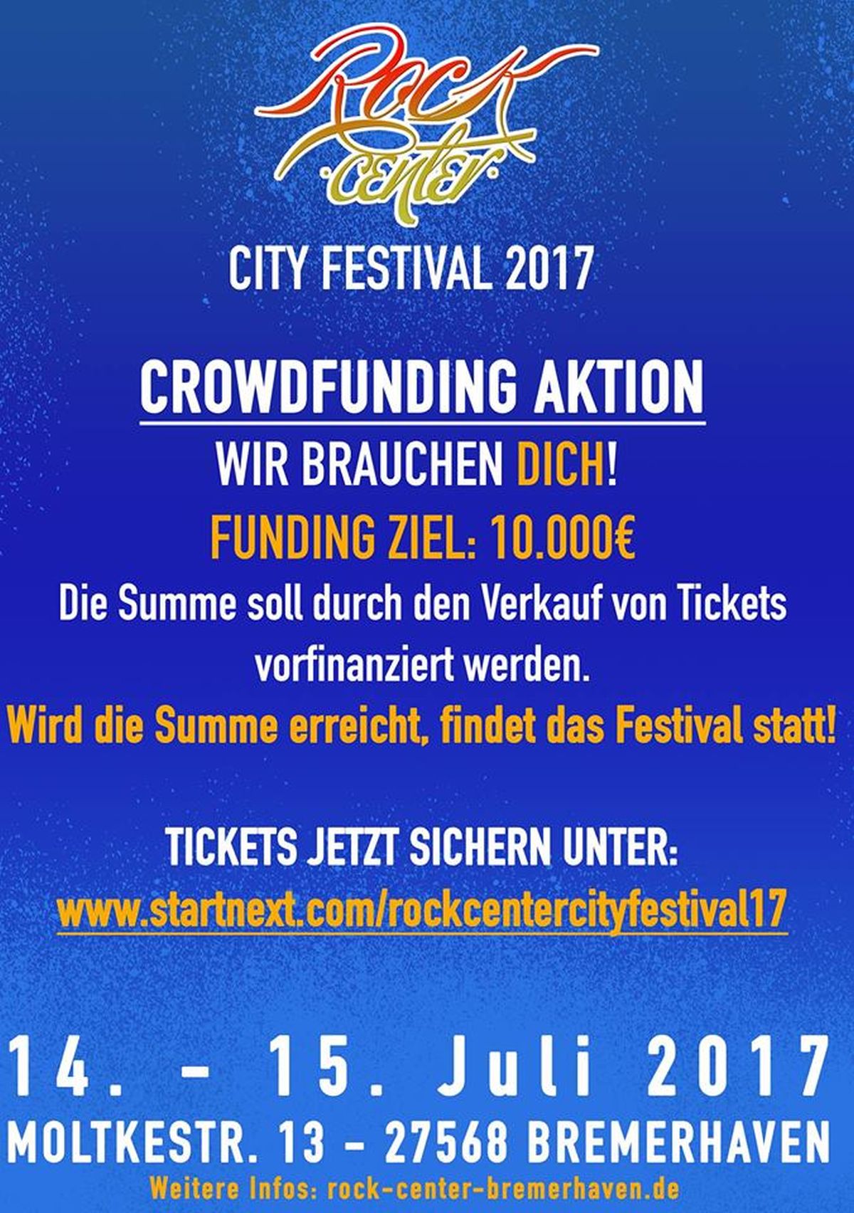 Crowdfounding für das City Festival 2017