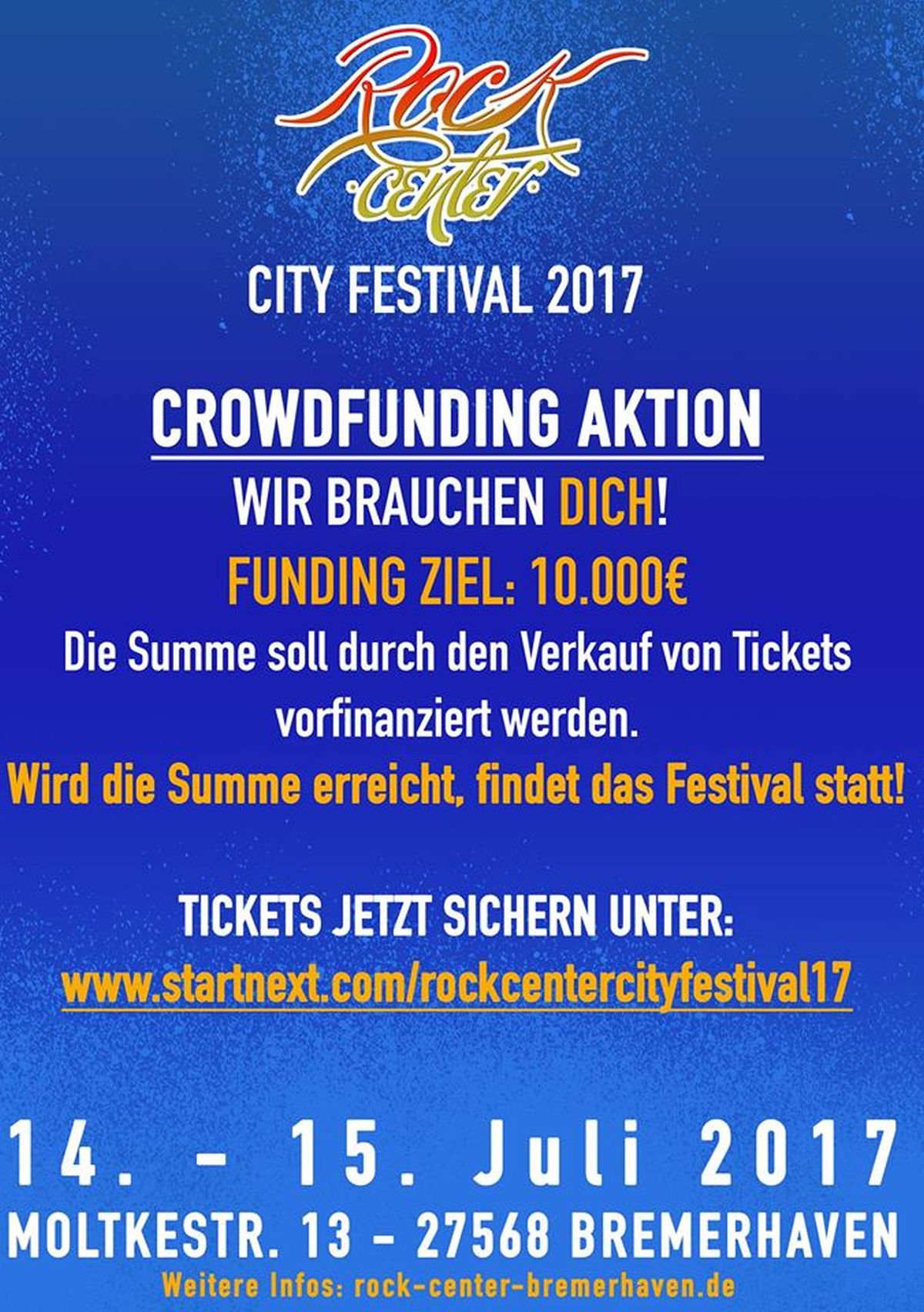 Crowdfounding für das City Festival 2017 Crowdfounding für das City Festival 2017